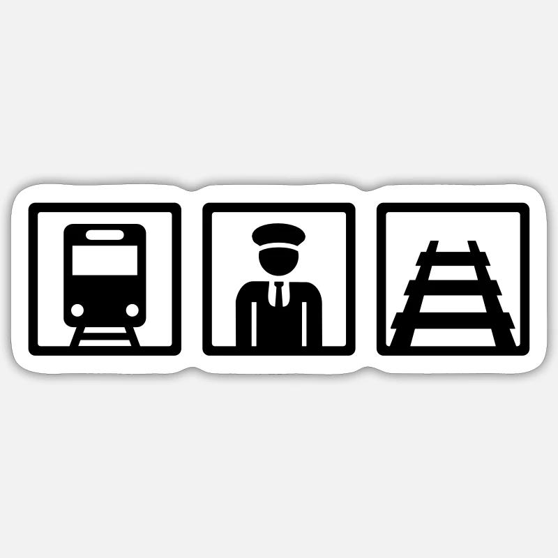 Lokführer - Sticker Größe S (10 x 10 cm) - Mattweiß