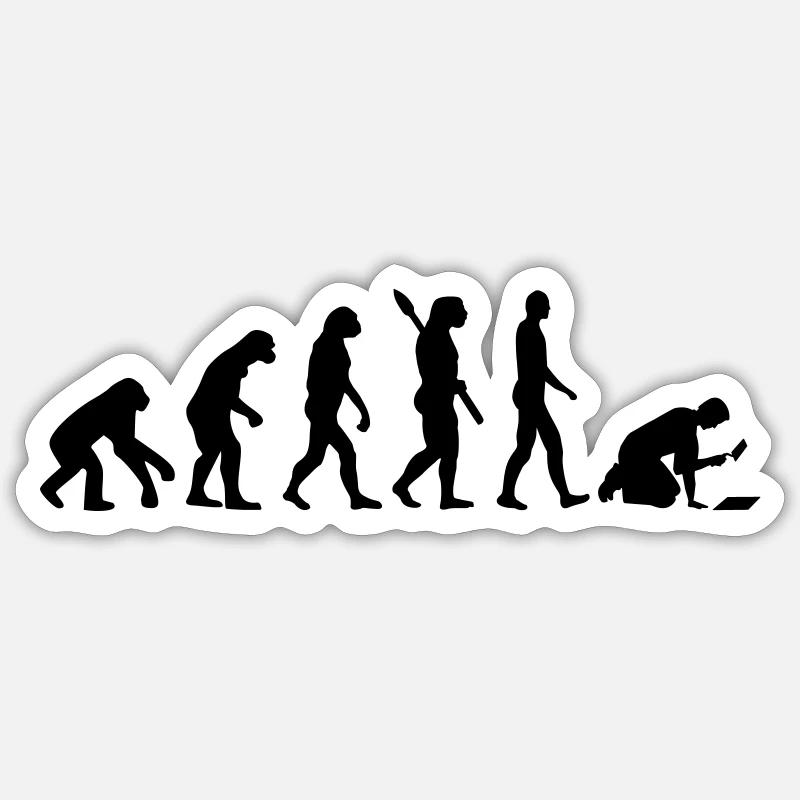 Fliesenleger - Sticker Größe S (10 x 10 cm) - Mattweiß
