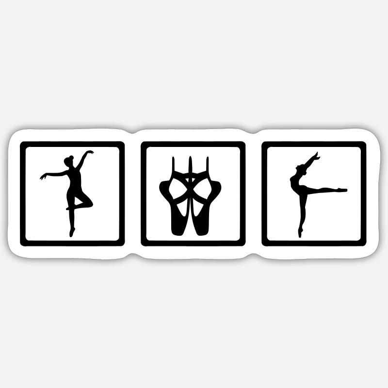ballet - Sticker taille S (10 x 10 cm) - blanc mat