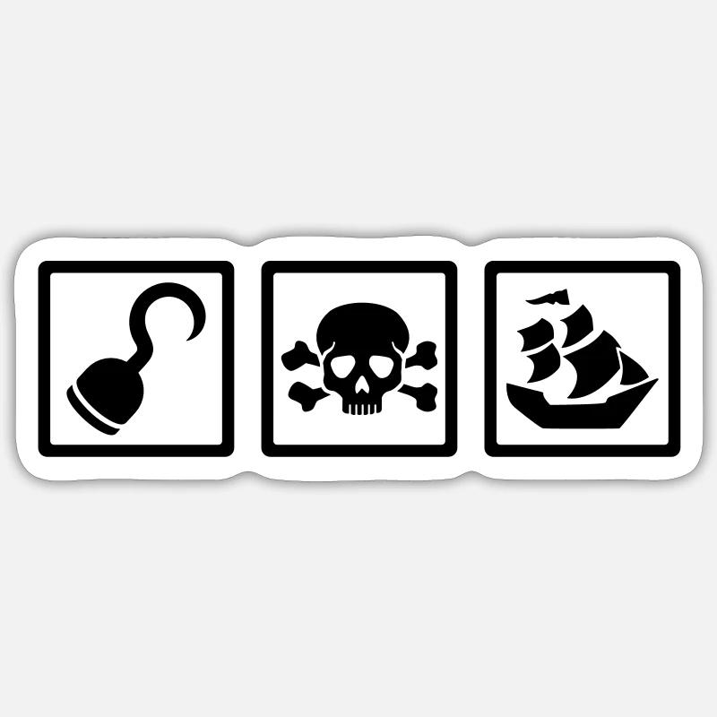 Pirate - Sticker size S (10 x 10 cm) - white matte