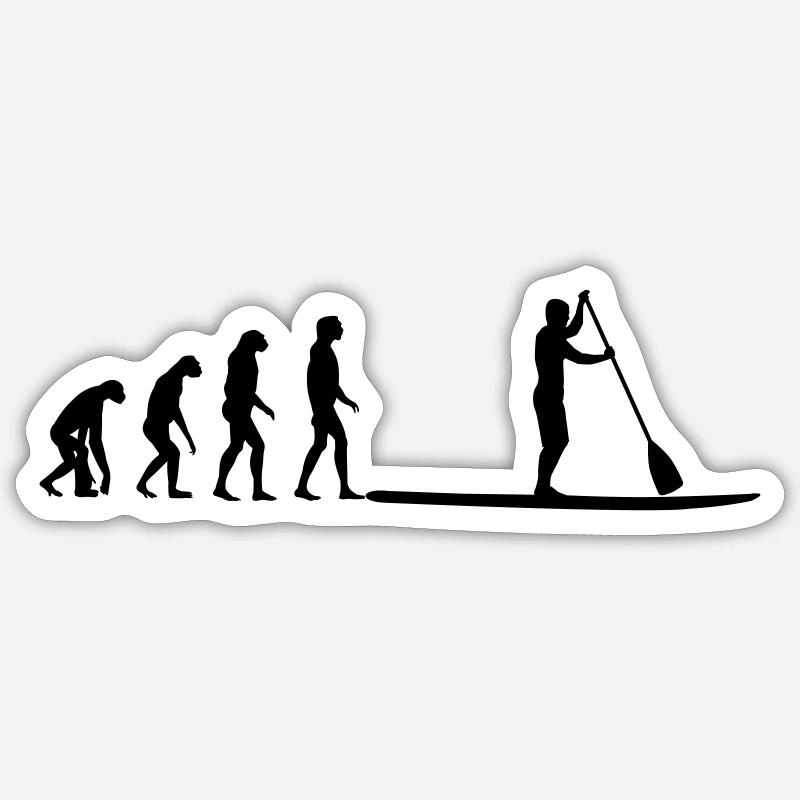 SUP evolution - levée Paddeling - sports nautiques - Sticker taille S (10 x 10 cm) - blanc mat