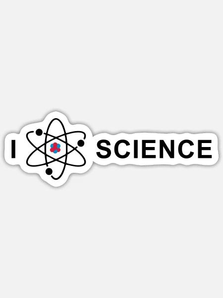 I love science - Sticker Größe S (10 x 10 cm) - Mattweiß