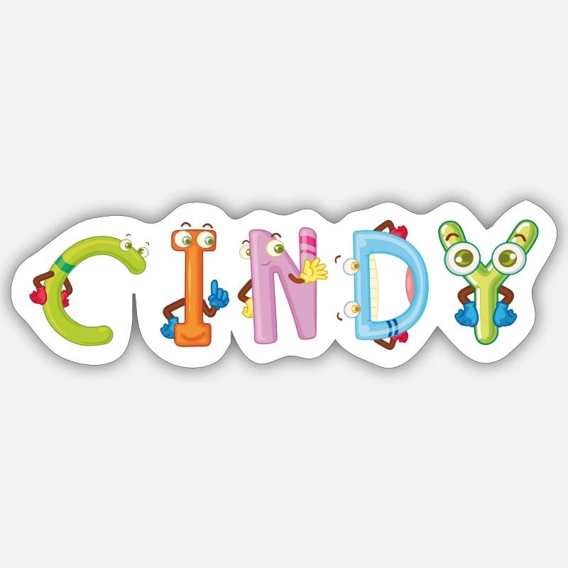 Cindy - Sticker Größe S (10 x 10 cm) - Mattweiß