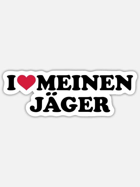 Jäger - Sticker Größe S (10 x 10 cm) - Mattweiß