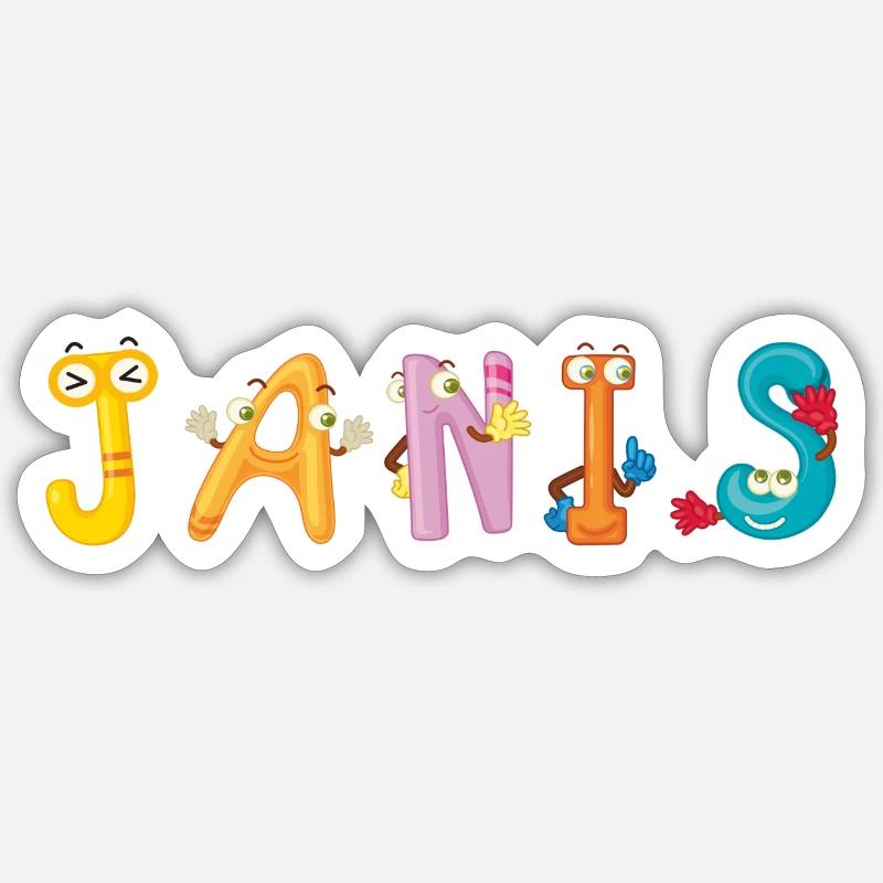Janis - Sticker Größe S (10 x 10 cm) - Mattweiß