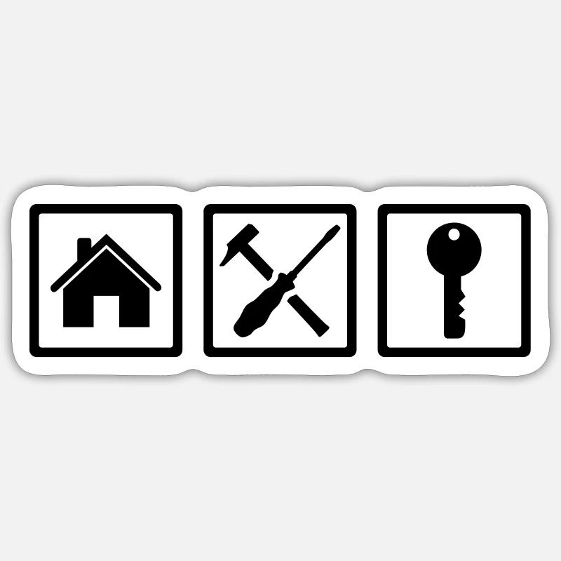 Janitor - Sticker size S (10 x 10 cm) - white matte
