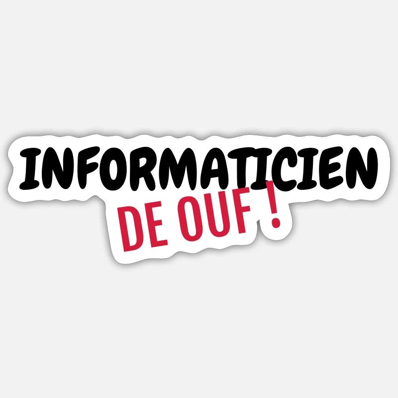 informatique / informaticien / ordinateur / geek - Sticker taille S (10 x 10 cm) - blanc mat