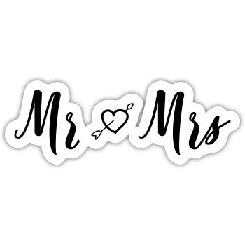mr_mrs_heart - Sticker taille S (10 x 10 cm) - blanc mat - Devant