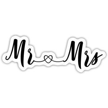 mr_and_mrs_2_hearts - Sticker taille S (10 x 10 cm) - blanc mat - Devant