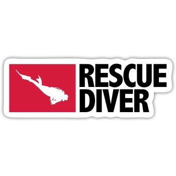 Rescue Diver - Sticker taille S (10 x 10 cm) - blanc mat - Devant