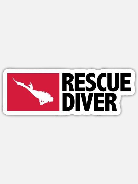 Rescue Diver - Sticker Größe S (10 x 10 cm) - Mattweiß