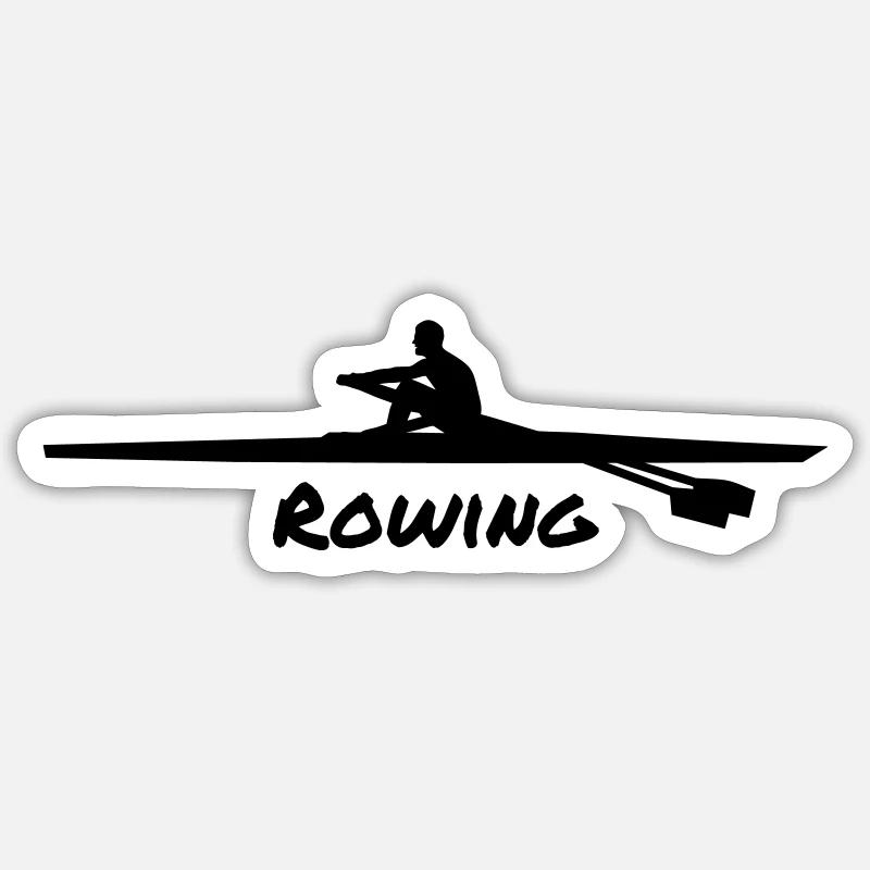 Rowing Man - Sticker taille S (10 x 10 cm) - blanc mat