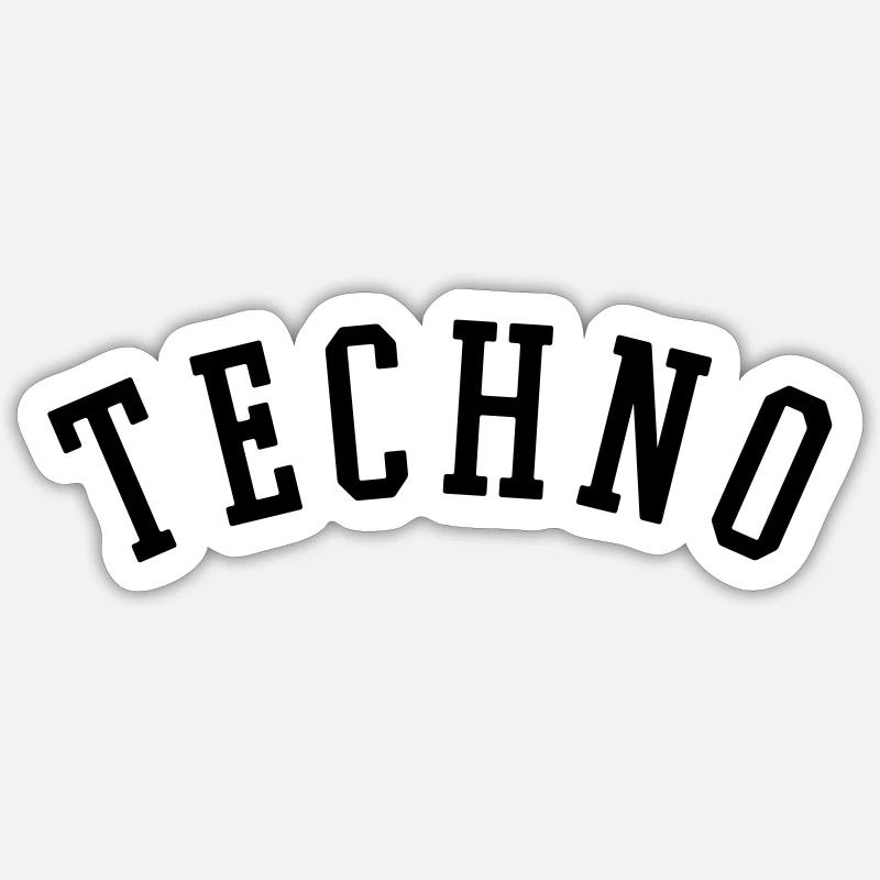 TECHNO Sticker taille S (10 x 10 cm)