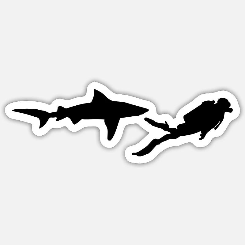 Plongée - Plongeur - Plongée - Sticker taille S (10 x 10 cm) - blanc mat