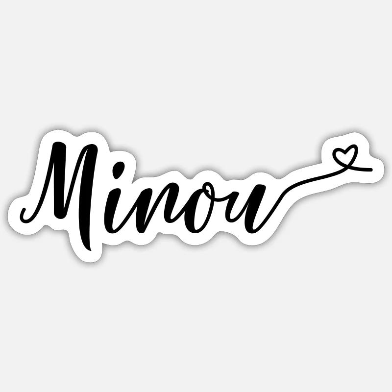 minou - Sticker taille S (10 x 10 cm) - blanc mat