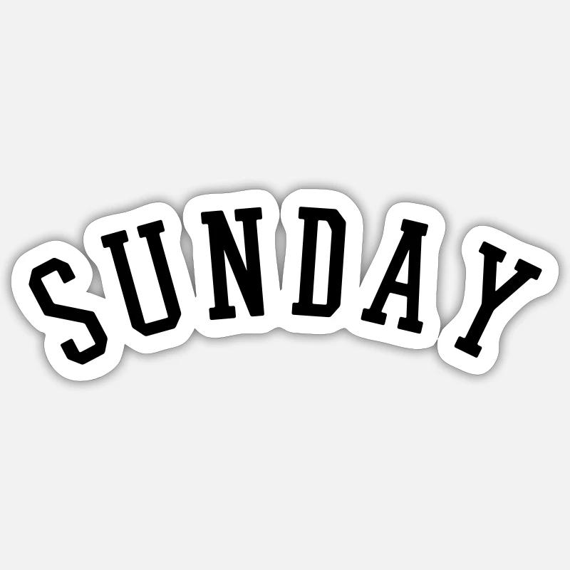 SUNDAY - Sticker Größe S (10 x 10 cm) - Mattweiß