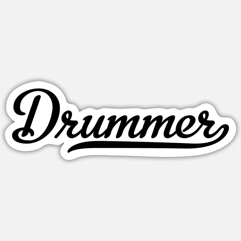 batteur - Sticker taille S (10 x 10 cm) - blanc mat