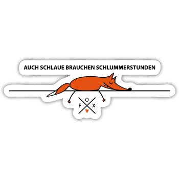 Schlafender Fuchs (b) - Sticker Größe S (10 x 10 cm) - Mattweiß - Vorne