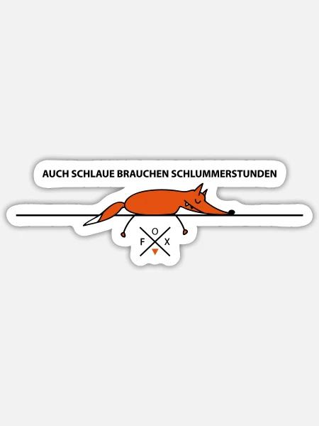 Schlafender Fuchs (b) - Sticker Größe S (10 x 10 cm) - Mattweiß