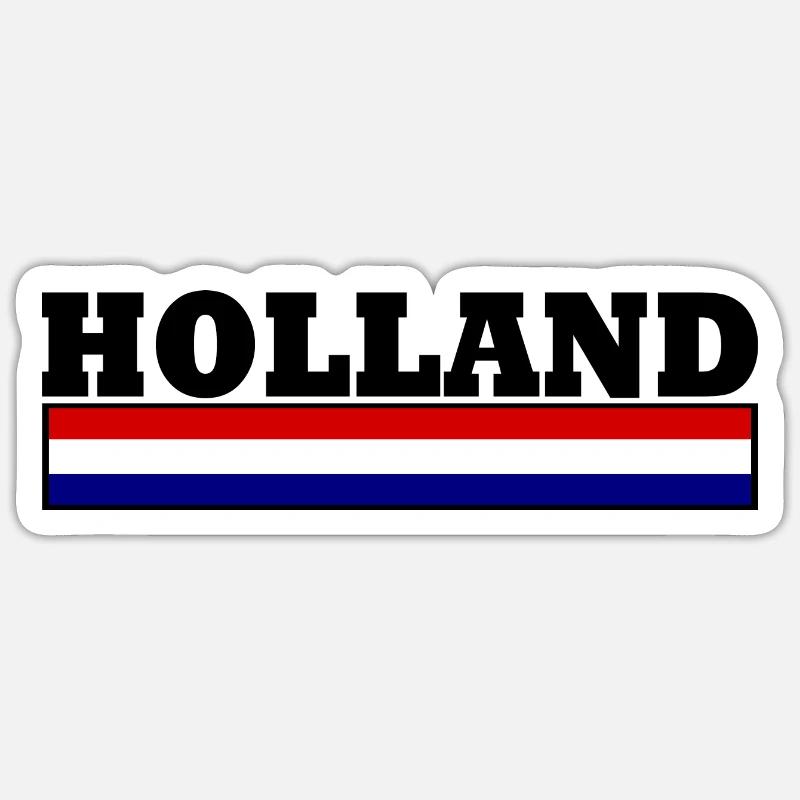 Drapeau de la Hollande - Sticker taille S (10 x 10 cm) - blanc mat