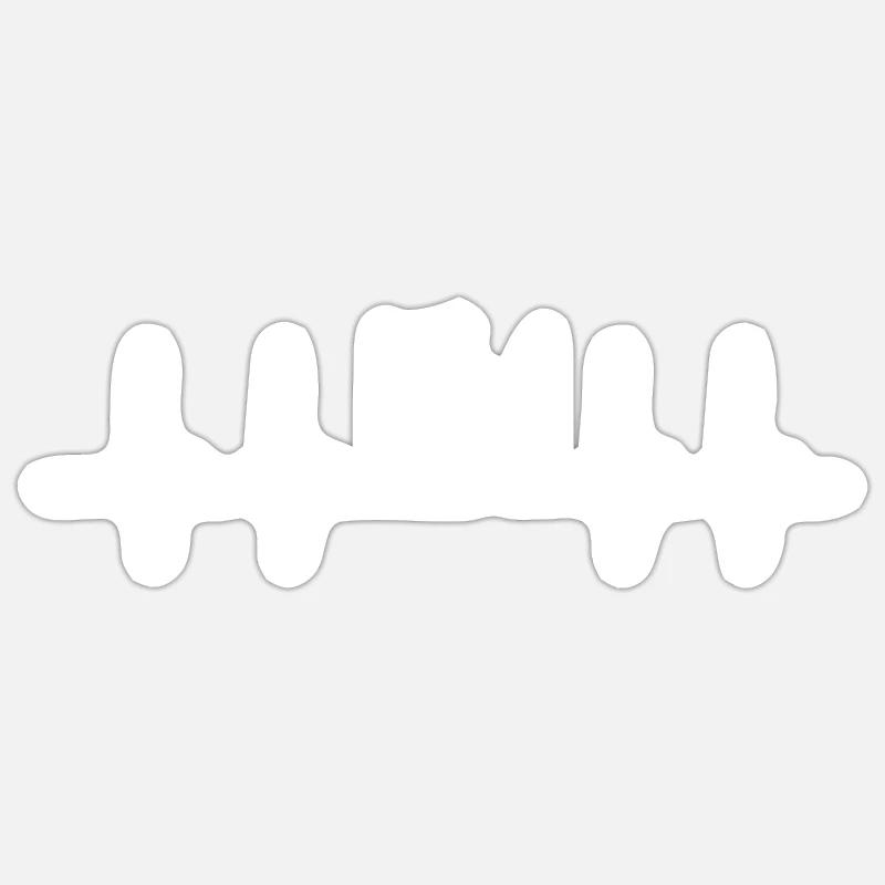 Katze Herzschlag Kätzchen Geschenkidee - Sticker Größe S (10 x 10 cm) - Mattweiß