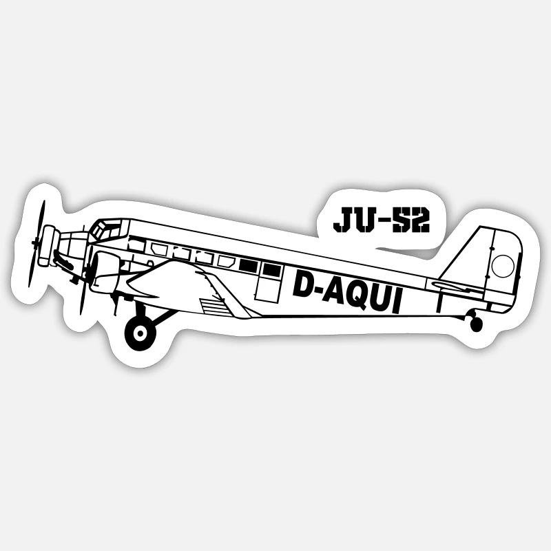 Ju-52 - Sticker size S (10 x 10 cm) - white matte