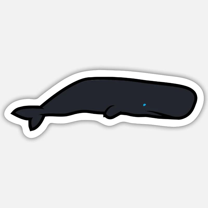 Cachalot - Sticker taille S (10 x 10 cm) - blanc mat