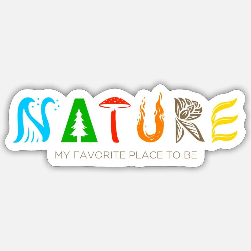 Conception typographique de la nature Sticker taille S (10 x 10 cm)