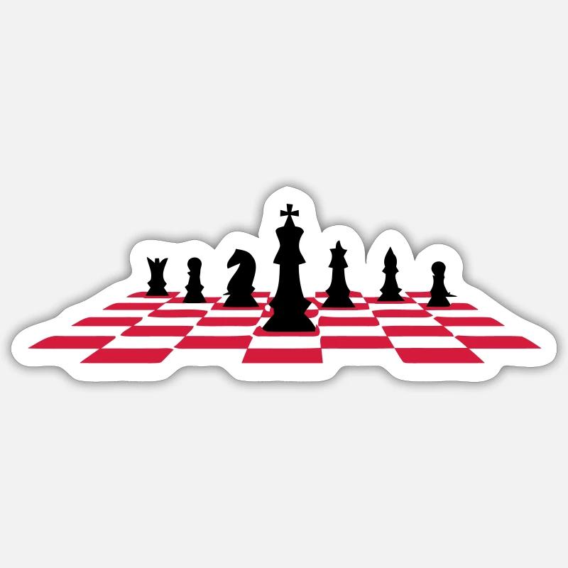 Échecs (couleurs personnalisables) - Sticker taille S (10 x 10 cm) - blanc mat