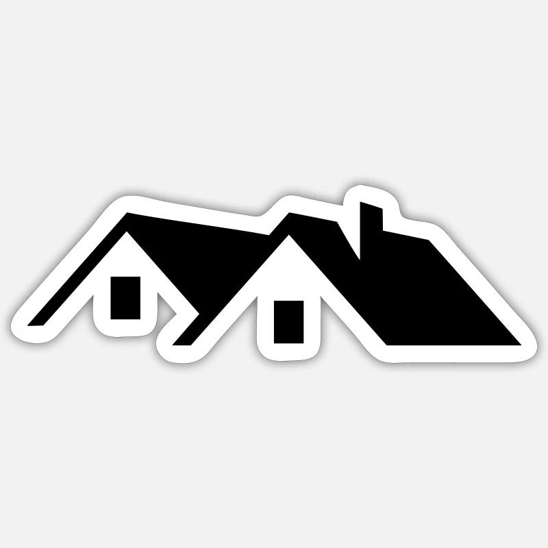Dach - Sticker Größe S (10 x 10 cm) - Mattweiß