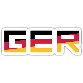 GER Team Germany Deutschland Farben Schwarz Rot Go - Sticker Größe S (10 x 10 cm) - Mattweiß - Vorne