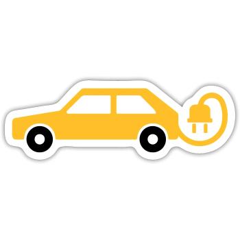E-CAR - Sticker taille S (10 x 10 cm) - blanc mat - Devant