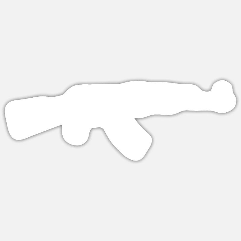 AK-47 - Sticker Größe S (10 x 10 cm) - Mattweiß