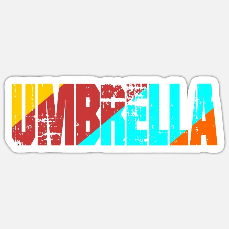 parapluie - Sticker taille S (10 x 10 cm) - blanc mat
