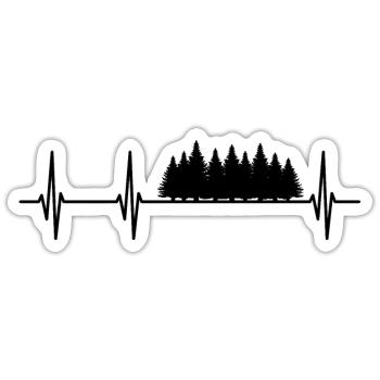 Heartbeat Forest Pulse - Sticker size S (10 x 10 cm) - white matte - Front