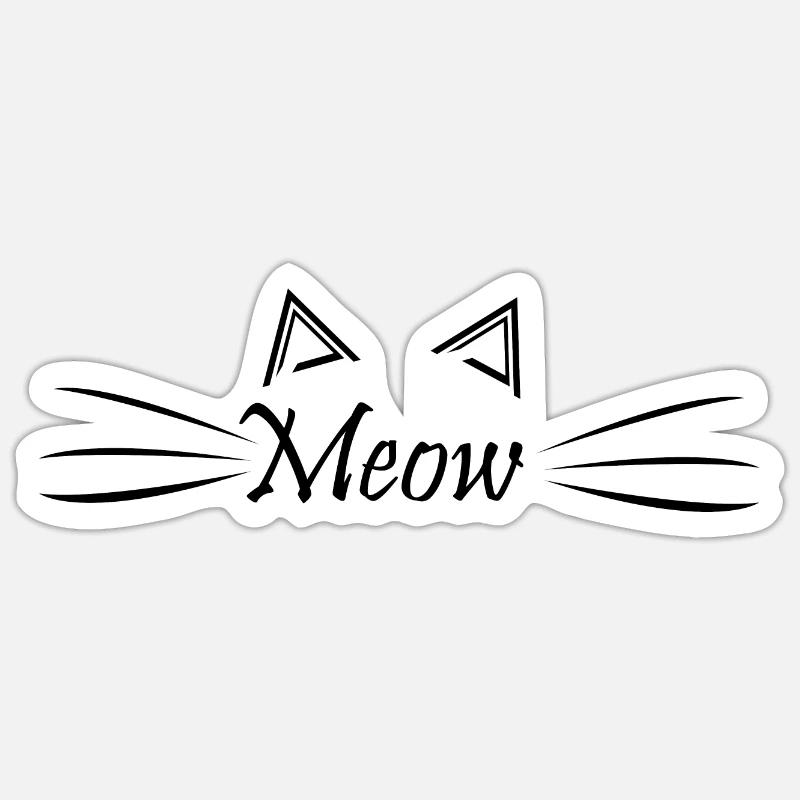 Chat Chat - Sticker taille S (10 x 10 cm) - blanc mat