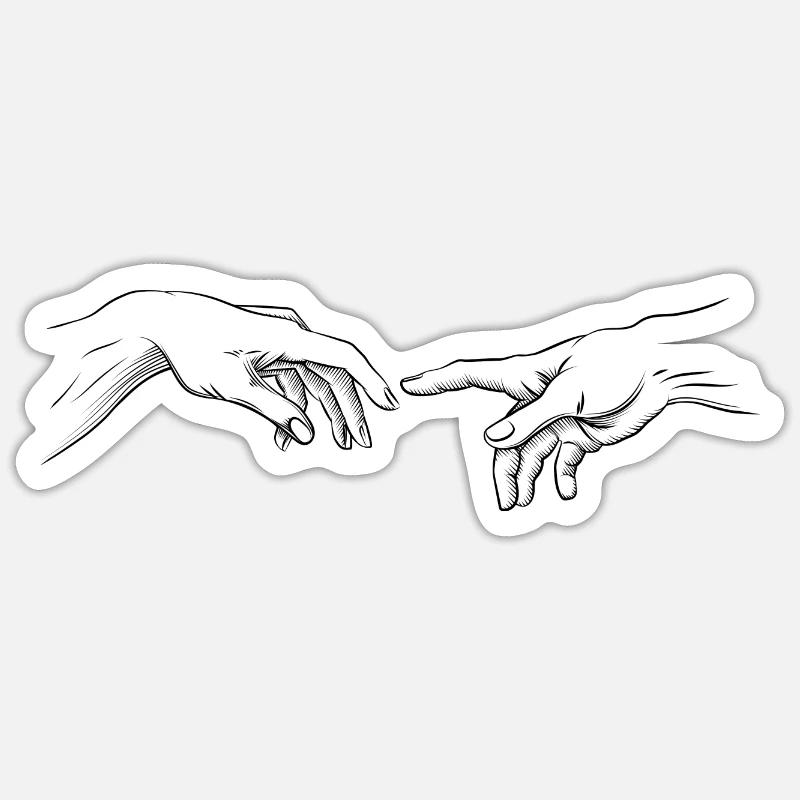 hand - Sticker size S (10 x 10 cm) - white matte