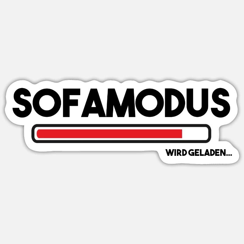 Loading sofa mode - Sticker size S (10 x 10 cm) - white matte