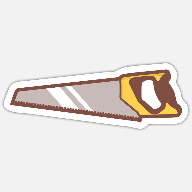 Säge - Sticker Größe S (10 x 10 cm) - Mattweiß
