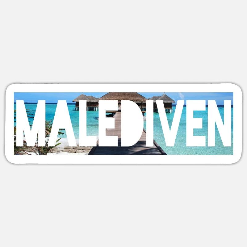 malediven - Sticker Größe S (10 x 10 cm) - Mattweiß