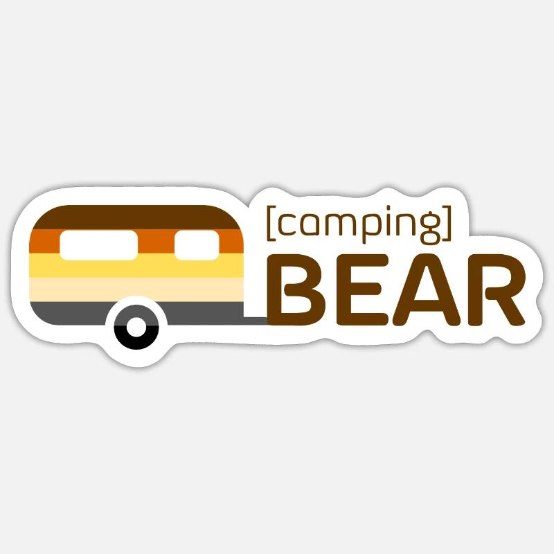 Camping Bear Sticker Größe S (10 x 10 cm)