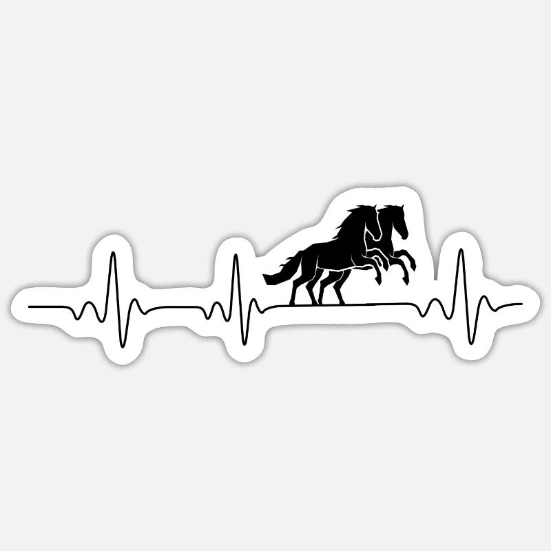 Herzfrequenz Pferde Horses Sticker Größe S (10 x 10 cm)