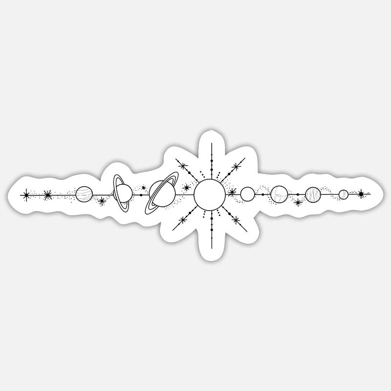 Univers - Planètes - Sticker taille S (10 x 10 cm) - blanc mat