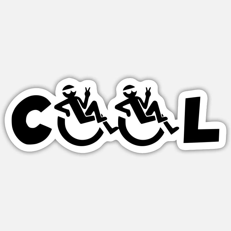 Cooler Rollstuhlfahrer, Cooler Rollstuhlfahrer * - Sticker Größe S (10 x 10 cm) - Mattweiß