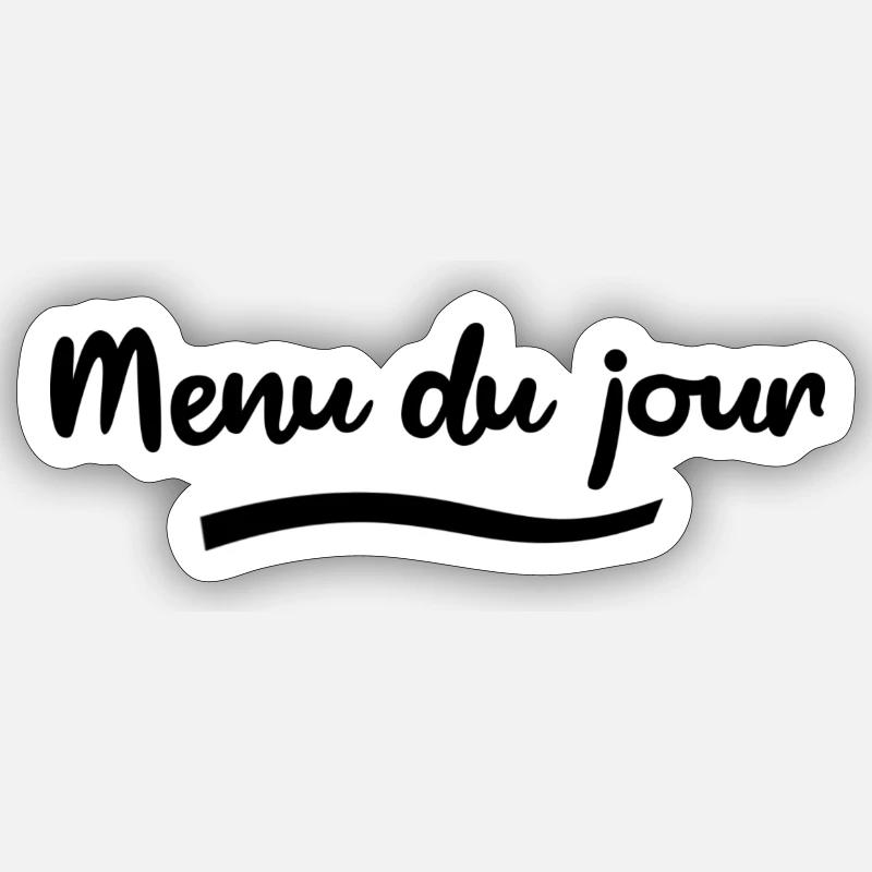 Menu du jour noir - Sticker taille S (10 x 10 cm) - blanc mat
