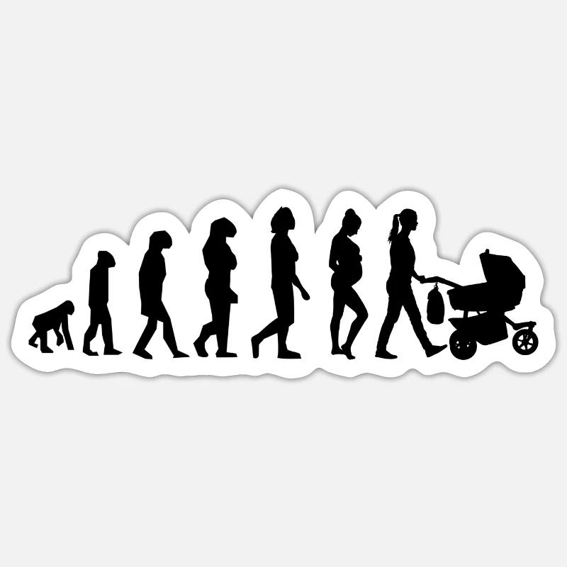 Evolution - Sticker Größe S (10 x 10 cm) - Mattweiß