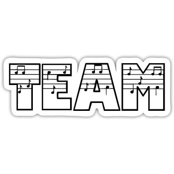 Team Crew Vector Music Musician Design - Sticker size S (10 x 10 cm) - white matte - Front
