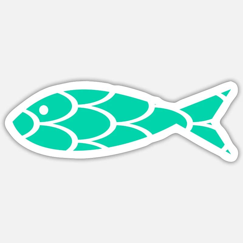 sardina. pesce. pesce d'aprile. mare. oceano - Sticker formato S (10 x 10 cm) - bianco opaco