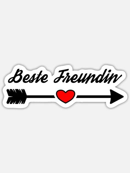 Beste Freundin Pfeil Symbol Herz - Sticker Größe S (10 x 10 cm) - Mattweiß