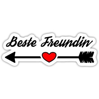 Beste Freundin Pfeil nach Rechts - Sticker Größe S (10 x 10 cm) - Mattweiß - Vorne